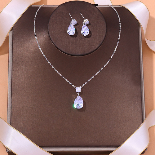 Amazon Simple Jewelry Set Bridal Accessories Wedding Necklace Earrings Set