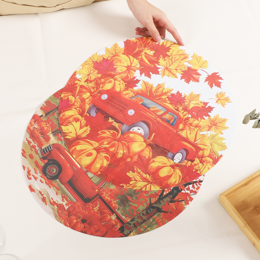 Selección de colección de primavera de PVC impresa almohadilla de decoración de escritorio cocina almohadilla de aislamiento térmico almohadilla de platos de calabaza estudiantes