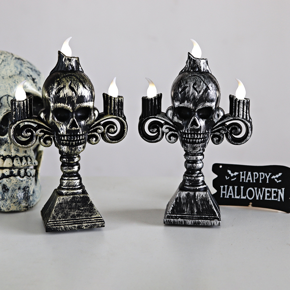 Decoración de Halloween retro calavera lámpara horrores decoración lámpara de calabaza lámpara LED luz de noche luminosa electrónica