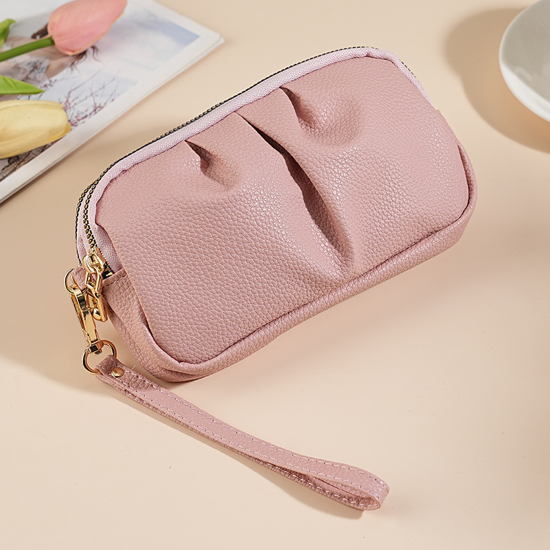 Nuevo mini bolso de mano de cuero PU para mujeres bolso de cuello de madre de doble capa de gran capacidad temperamento bolso de mujer bolso de teléfono móvil
