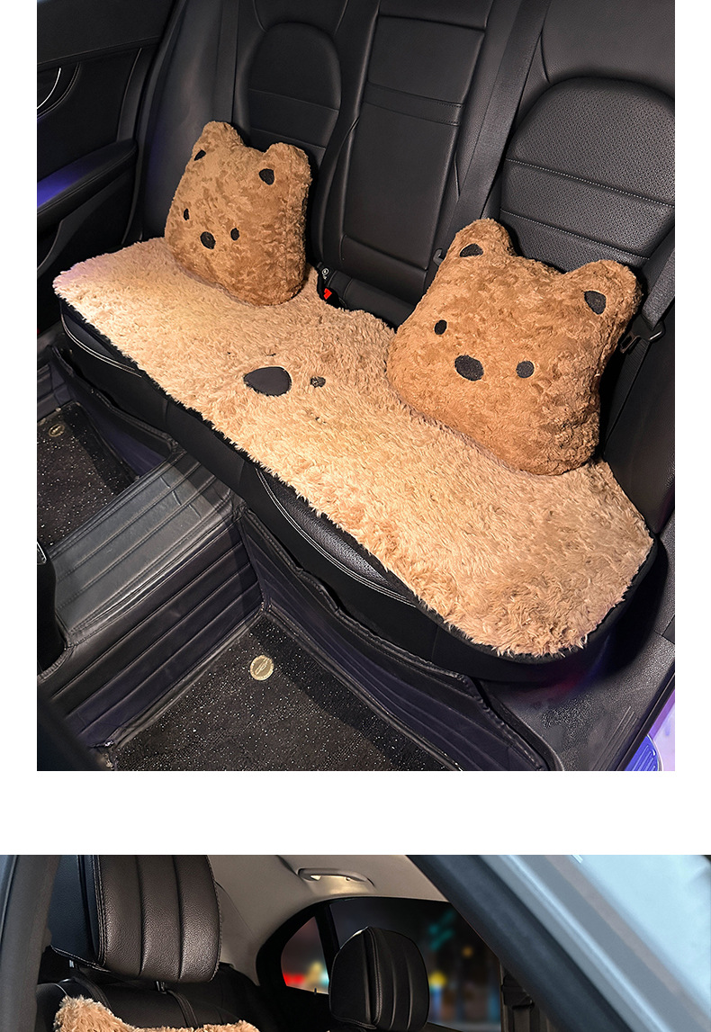 Car Seat Cushion Winter Thick Plush Cute West Highland Puppy Seat Cushion In-Car Autumn and Winter Warm Car Seat Cover for Women