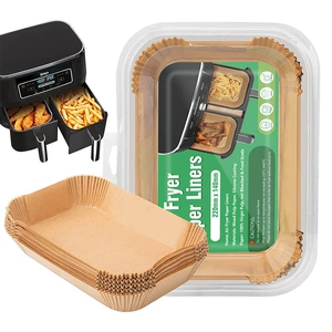 [长方形空气炸锅专用纸家用烘焙食品级加厚烘焙烤箱耐高温硅油纸盘]