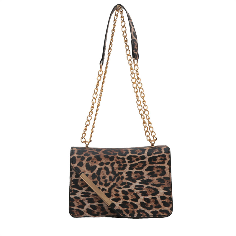 2025 primavera nuevo nicho de diseño de leopardo bolso de hombro de moda simple bolso de brazo personalidad cadena mochila