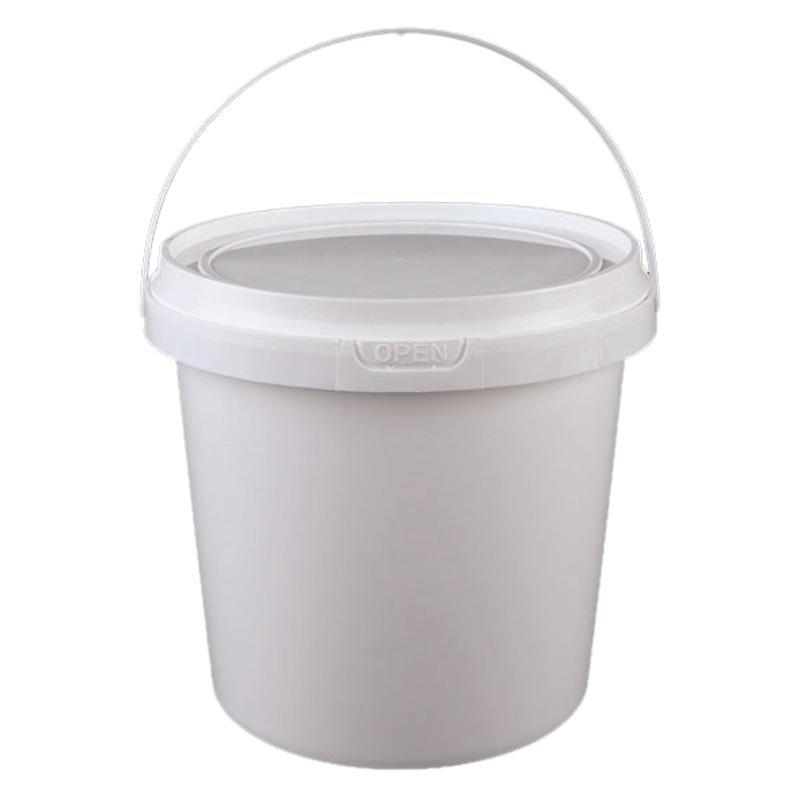 Cubo blanco transparente al por mayor transfronterizo, cubo redondo de plástico, cubo sellado de almacenamiento de calidad alimentaria engrosado, cubo de almacenamiento de embalaje