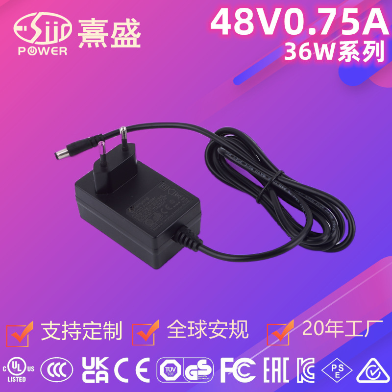 48V0.75A Power AdApter EuropeAn RegulAtions oVer CE GS SAfety 12V3A/9V2.5A//24V1.5A/36V1