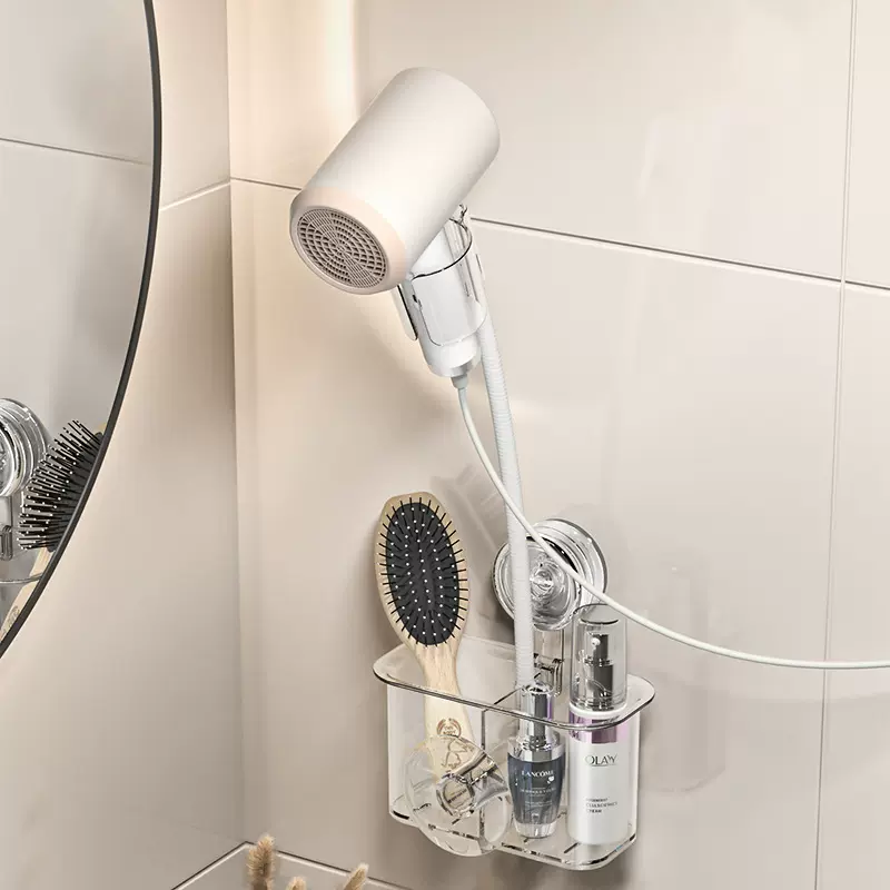吸盘懒人吹风机置物架免打孔卫生间风筒收纳架子多功能电吹风支架