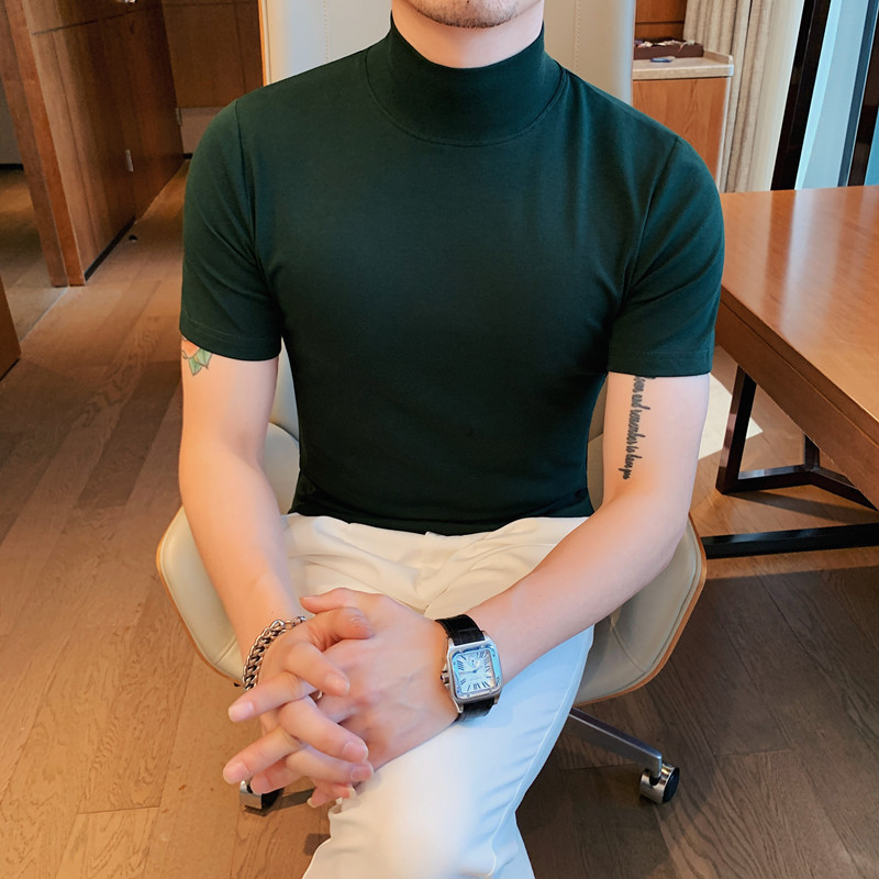다크 그린 하프 터틀넥