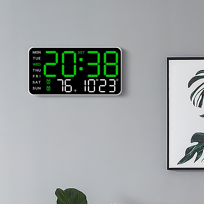 Borderless Digital Clock Multi-Functional Hanging and Standing Clock Simple Digital Clock Display Living Room Wall Clock 6659