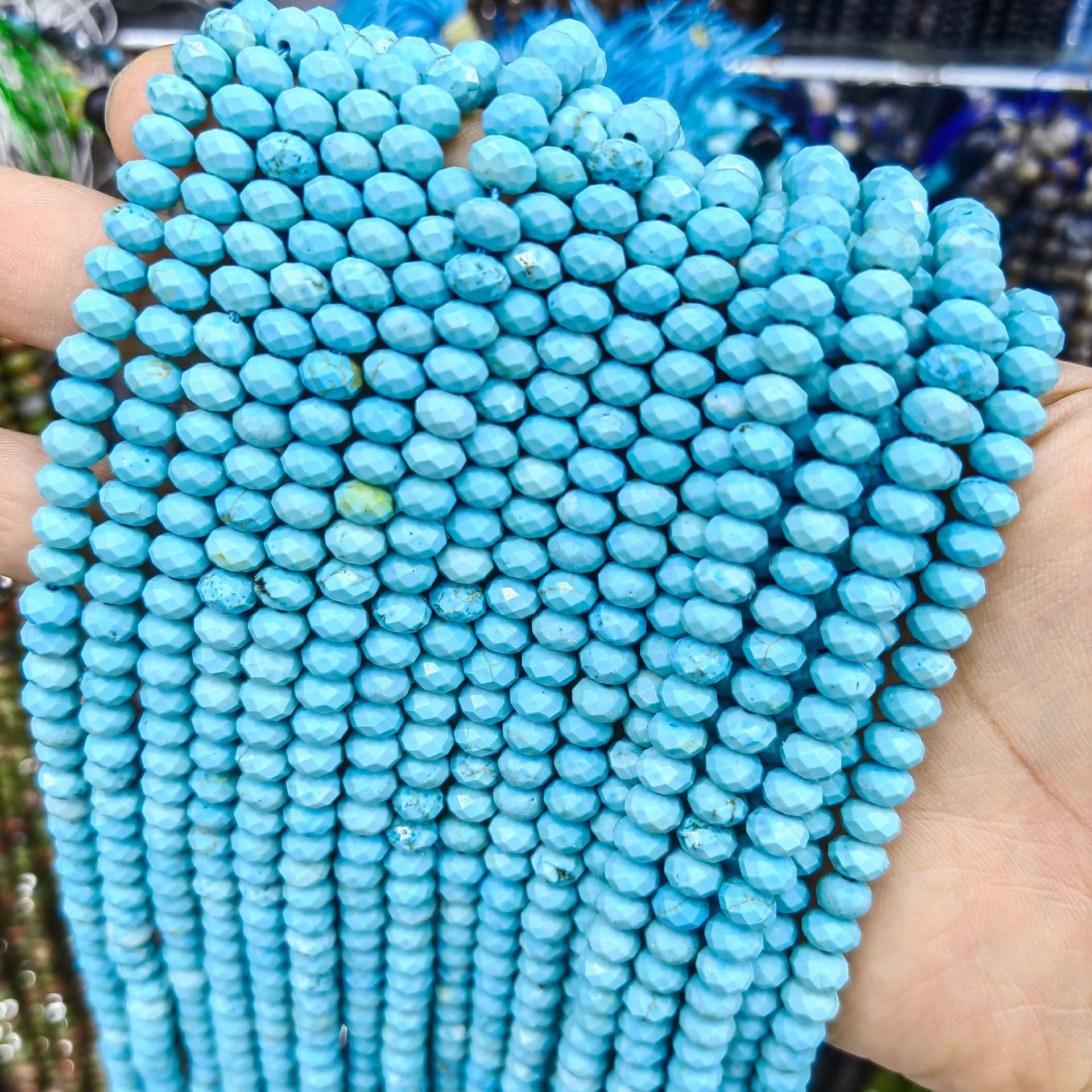 Piedra natural cristal natural 6mm * 4mm faceta divisor de platillo volador cuentas separadoras cuentas dispersas joyas semiacabadas DIY