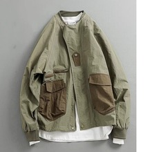 日系山系夹克男复古机能户外工装宽松休闲帅气口袋撞色设计感外套