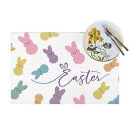 兔图亚麻垫印花餐垫隔热垫餐桌垫西餐垫酒店家庭礼品批发隔热防烫