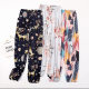 Summer new women's cotton silk bloomers adult mosquito-proof beach pants artificial cotton casual loose cotton silk ankle-tied pajama pants