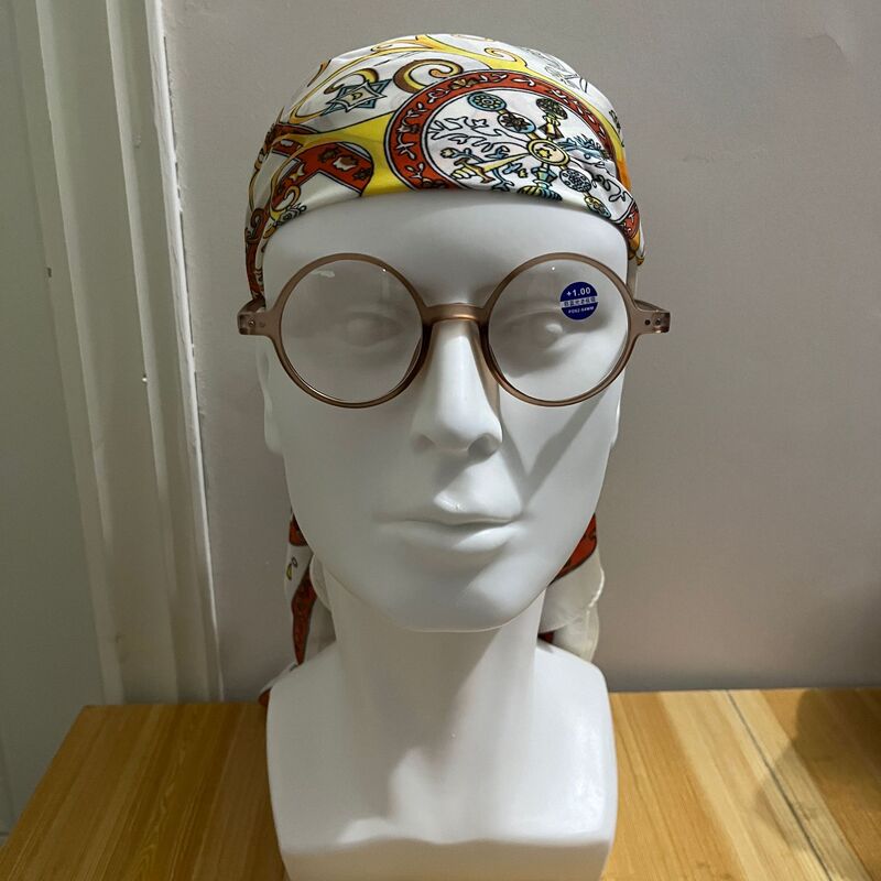 A82 Anti-Blue Light Reading Glasses, Elegant Tea Frame, Small Round Frame Reading Glasses, Youthful-Looking Jie Qiansheng Ultra-Light Clear Reading Glasses