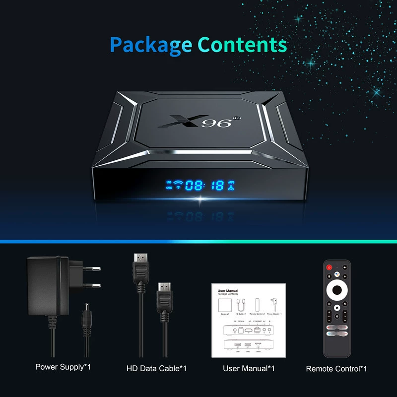 X96 M200 ТВ‑приставка Android 14 S905X5M, HD-бокс, гигабитный порт, двухдиапазонный Wi‑Fi, Bluetooth, Wi‑Fi 6