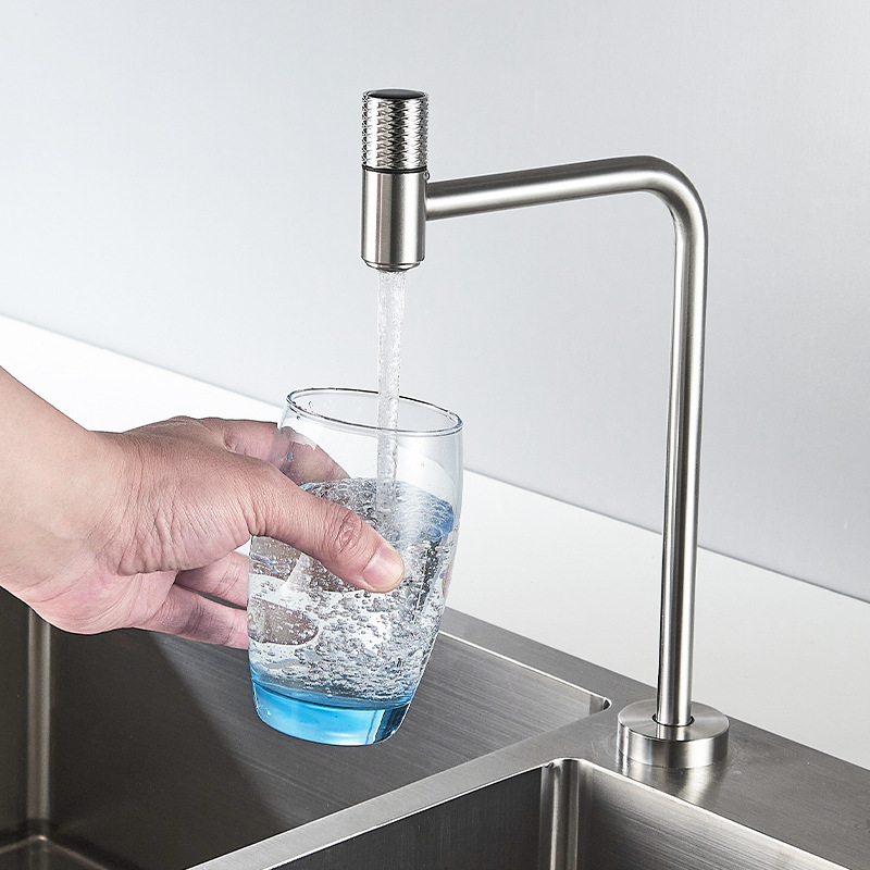 304 Stainless Steel 1/4 Inch and 3/8 Inch Single Cold Water Purifier Faucet, Dedicated Kitchen Direct Drinking Dual Outlet Faucet, Rotatable 304 Stainless Steel 1/4 Inch and 3/8 Inch Single Cold Water Purifier Faucet, Dedicated Kitchen Direct Drinking Dual Outlet Faucet, Rotatable