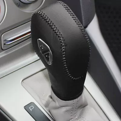 Applicable to Ford New Focus Maverick Yibo Fiesta Automatic Gear Gear Gear Gear Gear Gear Gear Gear Gear Gear Gear Gear Gear Gear (Sürətlər qutusu və əl tormozu başlıqları) - black-leather-black-thread
