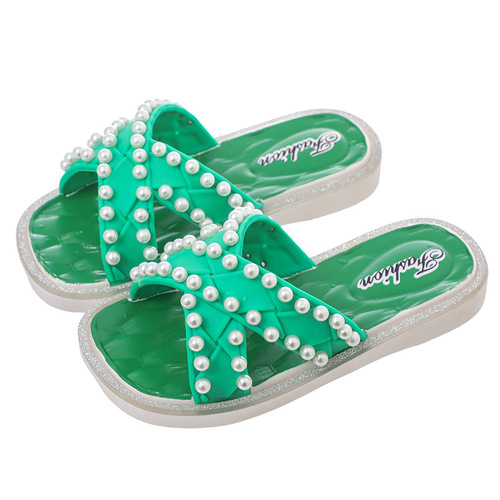 Children's slippers for girls indoor non-slip princess style children's outer wear non-slip summer slippers for children and middle-aged children