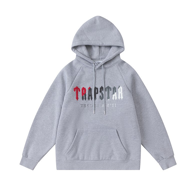 Europa y América Trapstar blue line negro cabeza de tigre toalla bordado más terciopelo con capucha suéter pantalones pantalones casuales