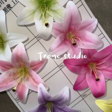 仿真花3d打印胶片百合diy簪花鞋花帽花发夹家居装饰精致婚礼餐桌