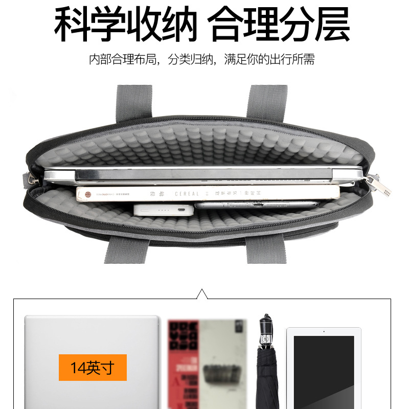 Bolsa de ordenador antisísmica transfronteriza portátil de un solo hombro portátil de negocios bolsa de portátil 14/15.6/17,3 bolsa de forro maletín
