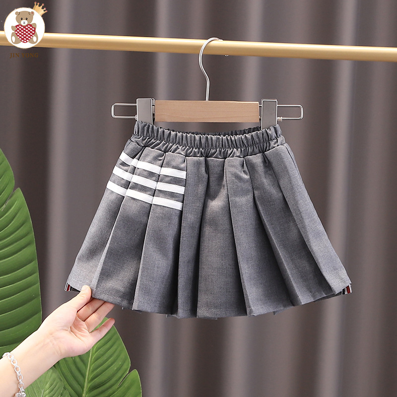 Falda corta de verano para Niñas Ropa para niños Falda plisada montando el viento y las olas hermana mismo estilo Wang Xinling Lang traje de hermana Niña