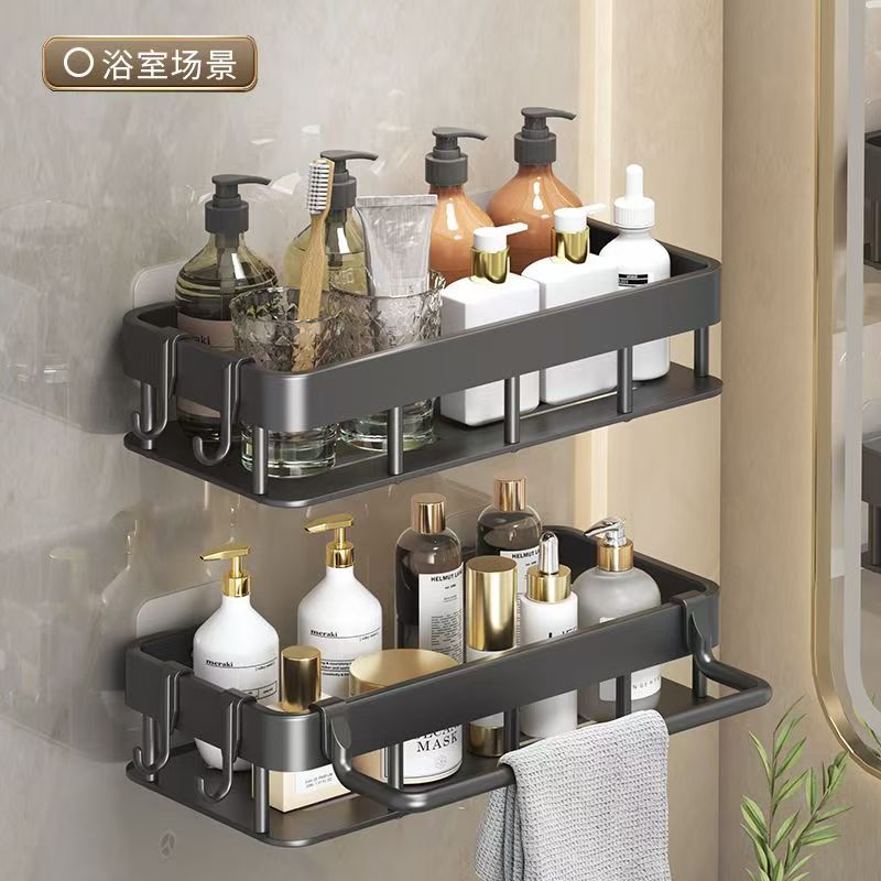 Cross-Border Shampoo Rack Wall-Mounted Bathroom Shower Gel Storage Rack Hand Sanitizer Storage Rack Bathroom Punch-Free