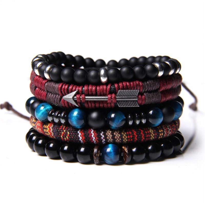 Amazon Cross-Border Natural Stone Combination Set Round Bead Bracelet Micro-Embedded Cross Bohemian Style Beaded Handmade Amazon Cross-Border Natural Stone Combination Set Round Bead Bracelet Micro-Embedded Cross Bohemian Style Beaded Handmade