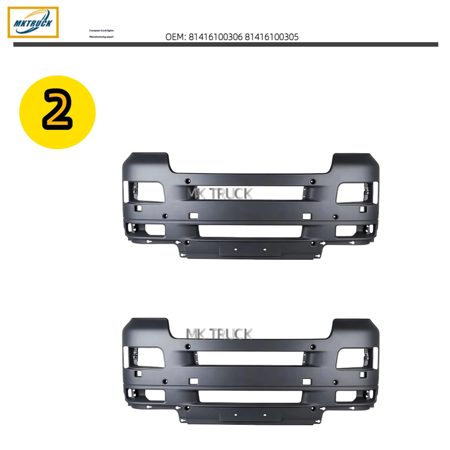 Parachoques delantero 81416100306/81416100305 para piezas de camiones MAN TGA