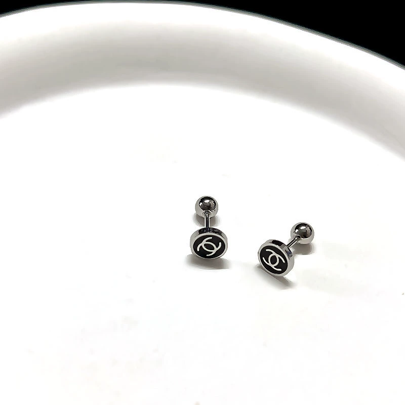 Серьги из нержавеющей стали, конструктор, стиль Chanel, простой и элегантный дизайн