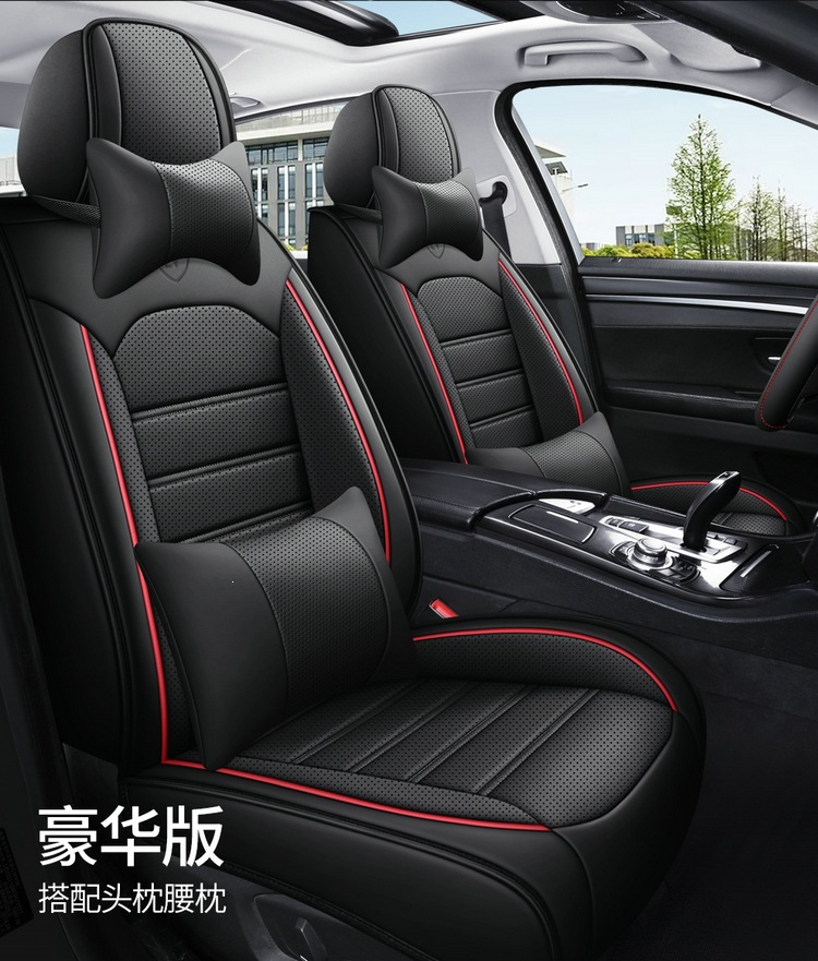 New Foreign Trade Full Leather Car Seat Cushion, Car Seat Cover, Four-Season Full Surround Car Seat Cushion, Temu Amazon Factory