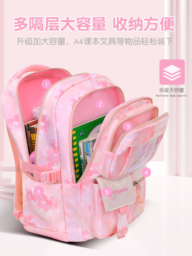 Mochila escolar infantil para estudiantes de primaria de grado 1 - 3 - 6 chicas lindas moda dulce gran capacidad de hombro ligero