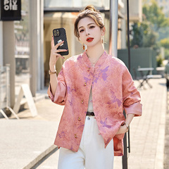 新しい中国風の女性のジャケット 2025 春と秋の新しいスタイルのハイエンド気質痩身と年齢軽減トップ ME5510