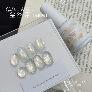 Dırnaq bəzəkləri Gel, Super Bright Glass - gold-ribbon