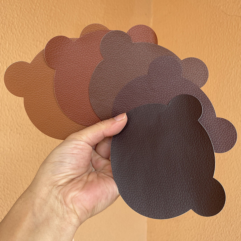 in stock wholesale self-adhesive bear free cutting artificial leather leather sofa hole patch leather products fill smoke hole