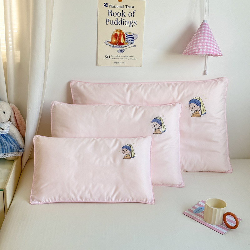 class a cotton sanding large and medium small size pillowcase world famous painting illustration embroidery pillow cover & baby elephant low pillow parent-child pillow