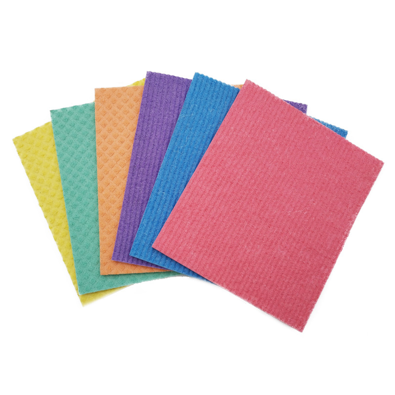 Spot Wood Pulp Cotton Dish Towel Thickeneded Colorfulful Wet Wood Pulp Fiber Degreasing Kitchen Natural Degradable Wood Pulp Rag