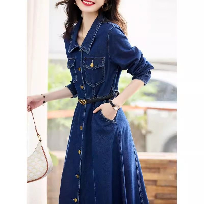 Autumn retro denim dress