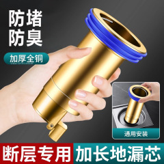 全铜加长地漏防臭器卫生间下水道延长管断层修复专用防返臭内芯