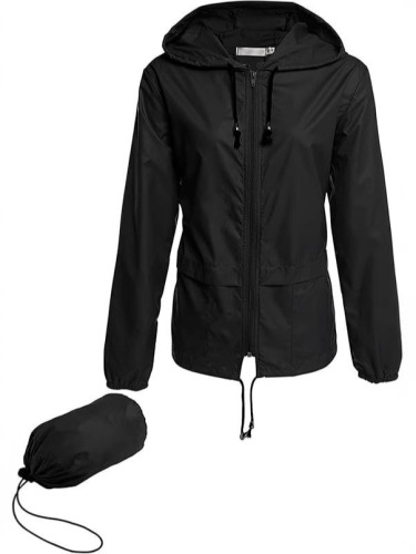 Amazon Women's Zip Hoodie Lightweight Outdoor Hiking Waterproof Jacket Jacket Sports Casual Versatile
