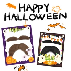 大きいサイズの黒い茶色の八字胡の3つのセットのハロウィンのパーティーの舞踏会の偽のひげの趣味は服の部品を責めます。