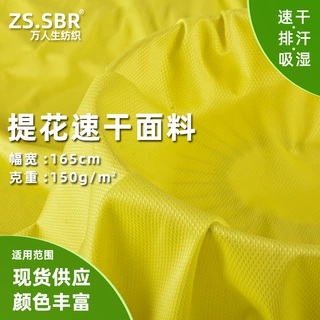 春夏涤氨鱼鳞提花面料吸湿排汗速干篮球服冰壶服透气小孔运动布料