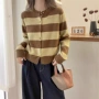 条纹撞色拼色宽松毛衣