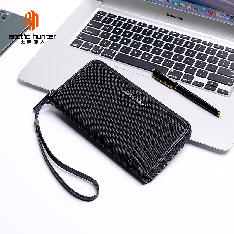 北极猎人男士钱包长款轻薄青年多卡位休闲皮夹卡包个性夹Q0011