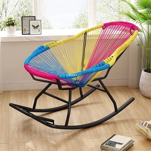 Outdoor Courtyard Rainbow Rocking Chair Leisure Nap Rocking Lounge Chair New Rainbow Rocking Chair Balcony Leisure Luohan Bed