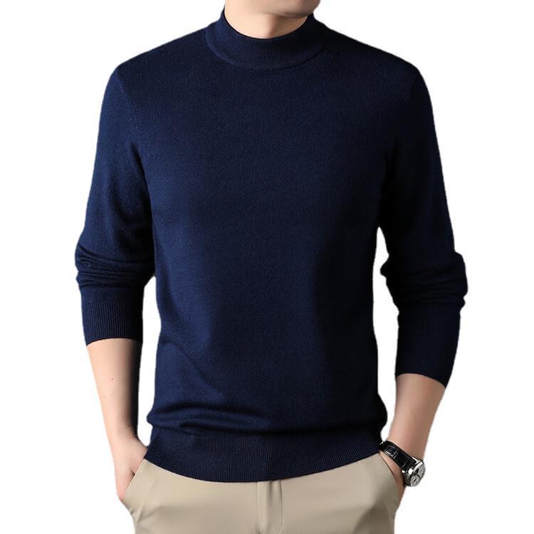 Herbst neue gefälschte zwei Pullover Herren Langarm-Hemdkragen Herren Casual Herren Top Jacquard-Strickhemd_voghion.com