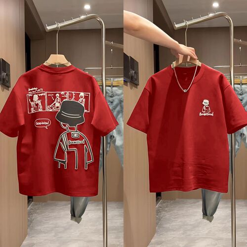 Boys' Summer T-shirt 2025 New Fashionable Summer for Middle and Big Boys Trendy Boys' Short Sleeve Casual Fashion 