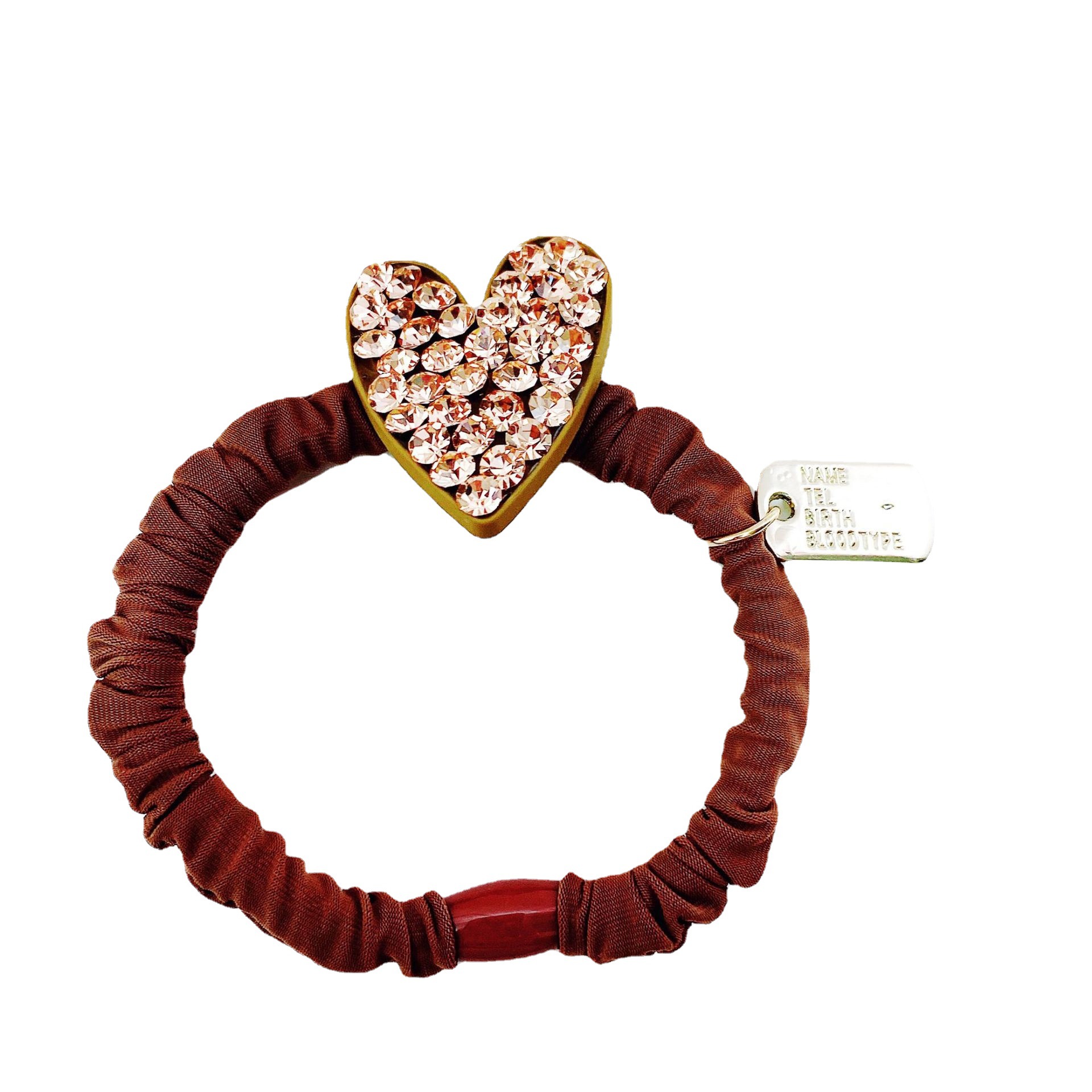 韩版简约捷克水钻爱心发圈 秋季新款几何形面膜发绳基础皮筋批发