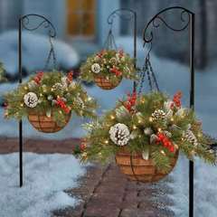 Cross-border independent station Christmas basket garland Christmas holiday decorations Christmas garland artificial Christmas basket