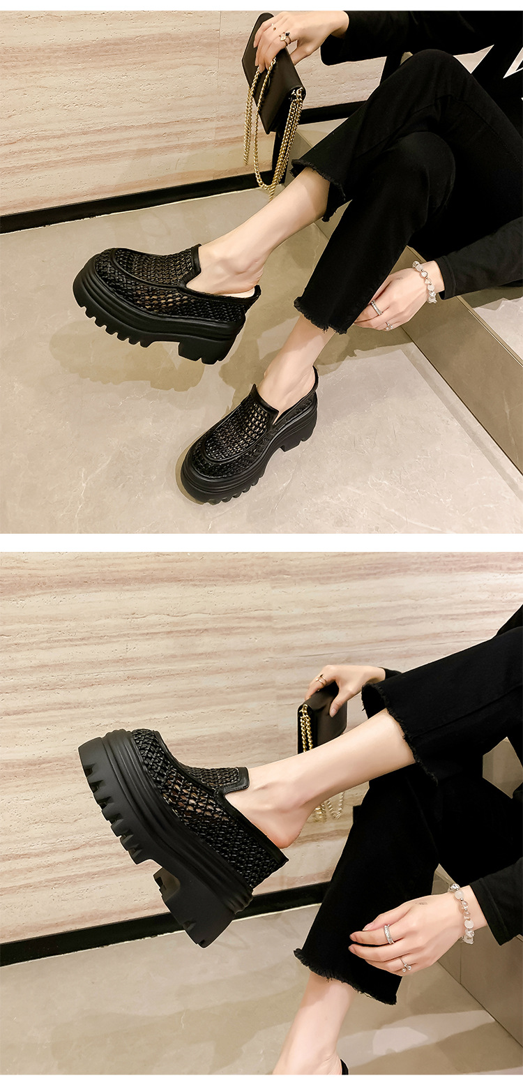 Dép lê bít mũi đế xuồng cao gót 12cm lưới thoáng khí — Màu trắng be 15cm, Màu bạc 10cm, Màu trắng be 10cm, Màu bạc 12cm chi tiết 19