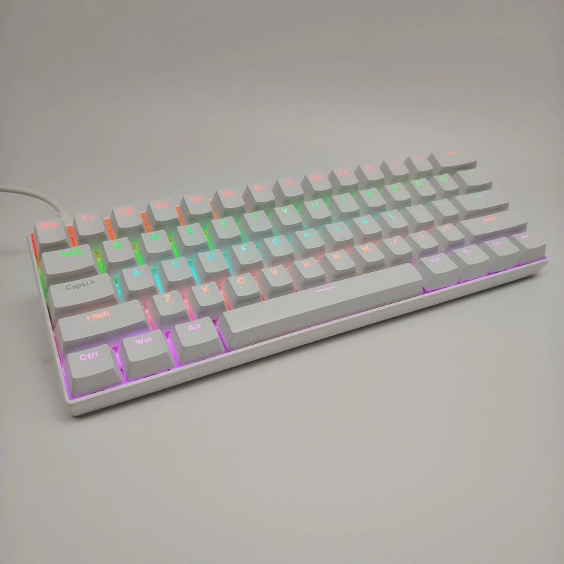 Mechanical Keyboard H61, Wired RGB Mixed-Light, Green/Red/Blue/Tea Switch Options, Compact